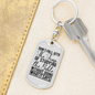 Dont Fall Into The Trap Keychain Stainless Steel or 18k Gold Dog Tag Keyring-Express Your Love Gifts