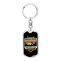 Downhill Mountain Biking Cycling Keychain Stainless Steel or 18k Gold Dog Tag Keyring-Express Your Love Gifts
