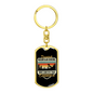 Downhill Mountain Biking Cycling Keychain Stainless Steel or 18k Gold Dog Tag Keyring-Express Your Love Gifts