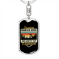 Downhill Mountain Biking Cycling Keychain Stainless Steel or 18k Gold Dog Tag Keyring-Express Your Love Gifts