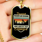 Downhill Mountain Biking Cycling Necklace Stainless Steel or 18k Gold Dog Tag 24"-Express Your Love Gifts