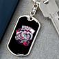 Dragon Luck Gambler Keychain Stainless Steel or 18k Gold Dog Tag Keyring-Express Your Love Gifts