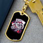Dragon Luck Gambler Keychain Stainless Steel or 18k Gold Dog Tag Keyring-Express Your Love Gifts