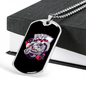 Dragon Luck Gambler Necklace Stainless Steel or 18k Gold Dog Tag 24-Express Your Love Gifts