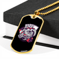 Dragon Luck Gambler Necklace Stainless Steel or 18k Gold Dog Tag 24-Express Your Love Gifts