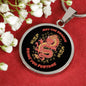 Dragon Necklace Stainless Steel or 18k Gold Circle Pendant 18-22"-Express Your Love Gifts