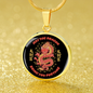 Dragon Necklace Stainless Steel or 18k Gold Circle Pendant 18-22"-Express Your Love Gifts