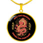 Dragon Necklace Stainless Steel or 18k Gold Circle Pendant 18-22"-Express Your Love Gifts