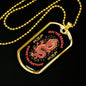 Dragon Necklace Stainless Steel or 18k Gold Dog Tag 24"-Express Your Love Gifts