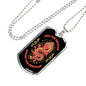 Dragon Necklace Stainless Steel or 18k Gold Dog Tag 24"-Express Your Love Gifts