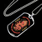Dragon Necklace Stainless Steel or 18k Gold Dog Tag 24"-Express Your Love Gifts