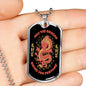 Dragon Necklace Stainless Steel or 18k Gold Dog Tag 24"-Express Your Love Gifts