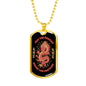 Dragon Necklace Stainless Steel or 18k Gold Dog Tag 24"-Express Your Love Gifts