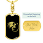 Dragon Swivel Keychain Dog Tag Stainless Steel or 18k Gold-Express Your Love Gifts