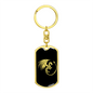 Dragon Swivel Keychain Dog Tag Stainless Steel or 18k Gold-Express Your Love Gifts