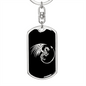Dragon Swivel Keychain Dog Tag Stainless Steel or 18k Gold-Express Your Love Gifts