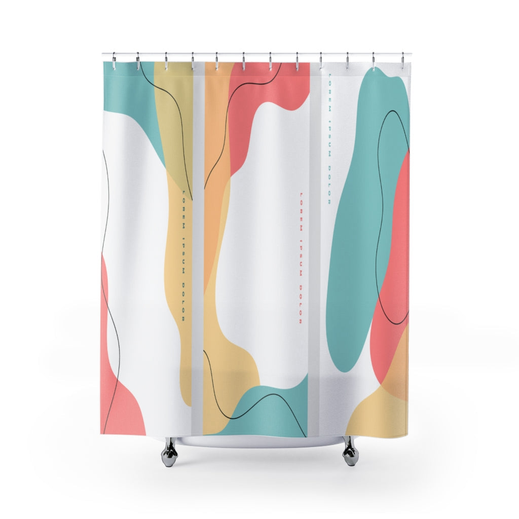Drawn Fluid Shapes Stylish Design 71" x 74" Elegant Waterproof Shower Curtain for a Spa-like Bathroom Paradise Exceptional Craftsmanship-Express Your Love Gifts