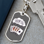 Dream Big Gambler Keychain Stainless Steel or 18k Gold Dog Tag Keyring-Express Your Love Gifts