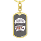 Dream Big Gambler Keychain Stainless Steel or 18k Gold Dog Tag Keyring-Express Your Love Gifts