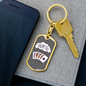 Dream Big Gambler Keychain Stainless Steel or 18k Gold Dog Tag Keyring-Express Your Love Gifts