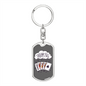 Dream Big Gambler Keychain Stainless Steel or 18k Gold Dog Tag Keyring-Express Your Love Gifts