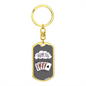 Dream Big Gambler Keychain Stainless Steel or 18k Gold Dog Tag Keyring-Express Your Love Gifts