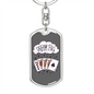 Dream Big Gambler Keychain Stainless Steel or 18k Gold Dog Tag Keyring-Express Your Love Gifts