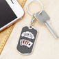 Dream Big Gambler Keychain Stainless Steel or 18k Gold Dog Tag Keyring-Express Your Love Gifts