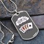 Dream Big Gambler Necklace Stainless Steel or 18k Gold Dog Tag 24-Express Your Love Gifts