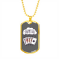 Dream Big Gambler Necklace Stainless Steel or 18k Gold Dog Tag 24-Express Your Love Gifts
