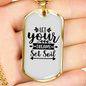 Dreams Set Soil Necklace Stainless Steel or 18k Gold Dog Tag 24" Chain-Express Your Love Gifts