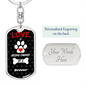 Drever Keychain Stainless Steel or 18k Gold Dog Tag Keyring-Express Your Love Gifts