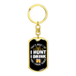 Drink & Hunt Keychain Stainless Steel or 18k Gold Dog Tag Keyring-Express Your Love Gifts