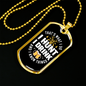 Drink & Hunt Necklace Stainless Steel or 18k Gold Dog Tag 24" Chain-Express Your Love Gifts