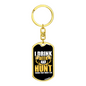 Drink Beer & Hunt Keychain Stainless Steel or 18k Gold Dog Tag Keyring-Express Your Love Gifts