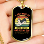 Drink Coffee and Pet My Dog Necklace Stainless Steel or 18k Gold Dog Tag 24" Chain-Express Your Love Gifts