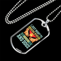 Drink Wine and Pet My Dog Blue Necklace Stainless Steel or 18k Gold Dog Tag 24" Chain-Express Your Love Gifts