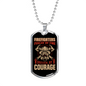 Driven By Courage Firefighter Gift Stainless Steel or 18k Gold Dog Tag 24" Chain-Express Your Love Gifts
