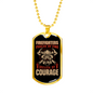 Driven By Courage Firefighter Gift Stainless Steel or 18k Gold Dog Tag 24" Chain-Express Your Love Gifts