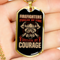Driven By Courage Firefighter Gift Stainless Steel or 18k Gold Dog Tag 24" Chain-Express Your Love Gifts