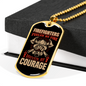 Driven By Courage Firefighter Gift Stainless Steel or 18k Gold Dog Tag 24" Chain-Express Your Love Gifts