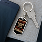 Driven By Courage Firefighter Keychain Stainless Steel or 18k Gold Dog Tag Keyring-Express Your Love Gifts
