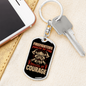 Driven By Courage Firefighter Keychain Stainless Steel or 18k Gold Dog Tag Keyring-Express Your Love Gifts