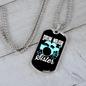 Drum Major Sister Necklace Stainless Steel or 18k Gold Dog Tag 24" Chain-Express Your Love Gifts