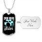 Drum Major Sister Necklace Stainless Steel or 18k Gold Dog Tag 24" Chain-Express Your Love Gifts