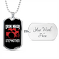 Drum Major Stepmother Necklace Stainless Steel or 18k Gold Dog Tag 24" Chain-Express Your Love Gifts