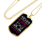 Drummer Necklace A Girl With a Drumset Necklace Stainless Steel or 18k Gold Dog Tag 24" Chain-Express Your Love Gifts