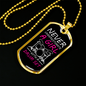 Drummer Necklace A Girl With a Drumset Necklace Stainless Steel or 18k Gold Dog Tag 24" Chain-Express Your Love Gifts