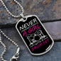 Drummer Necklace A Girl With a Drumset Necklace Stainless Steel or 18k Gold Dog Tag 24" Chain-Express Your Love Gifts