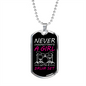 Drummer Necklace A Girl With a Drumset Necklace Stainless Steel or 18k Gold Dog Tag 24" Chain-Express Your Love Gifts